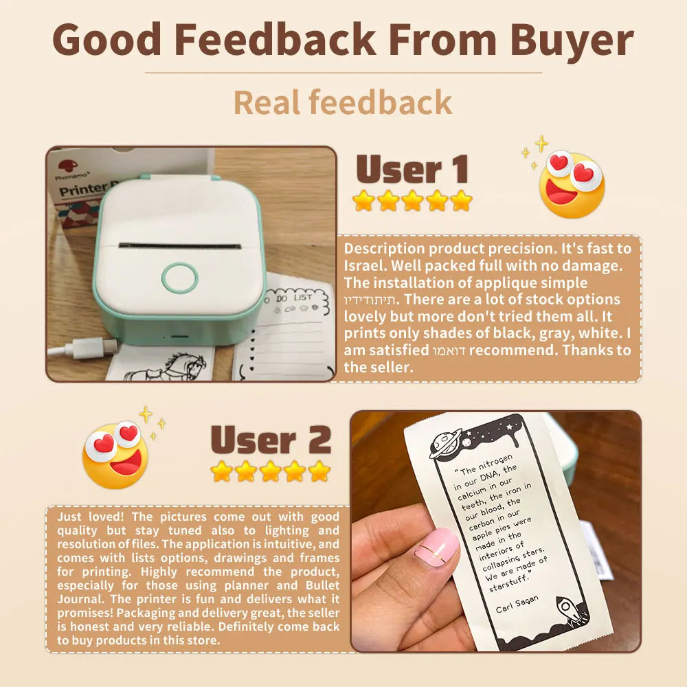 Phomemo-Portable Mini Thermal Printer, T02 Pocket Label Printer, DIY Self-adhesive Sticker Label Machine, Various Paper