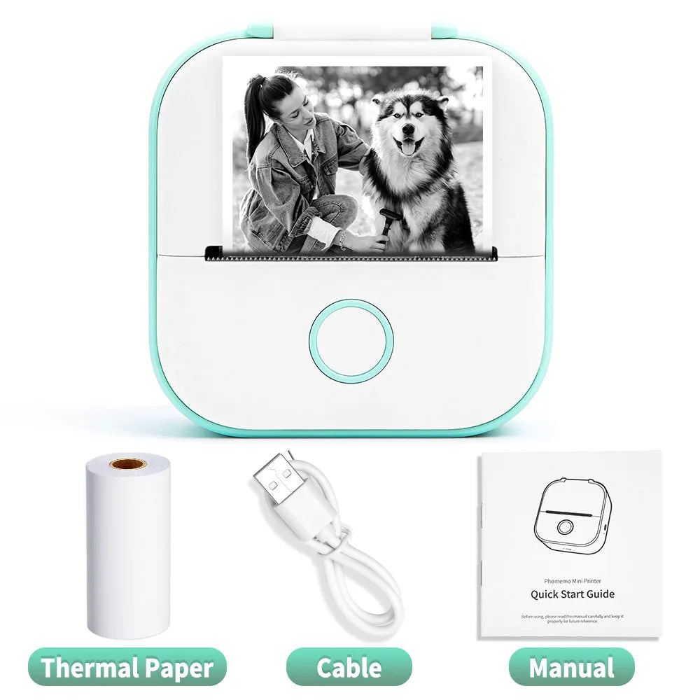 Phomemo-Portable Mini Thermal Printer, T02 Pocket Label Printer, DIY Self-adhesive Sticker Label Machine, Various Paper