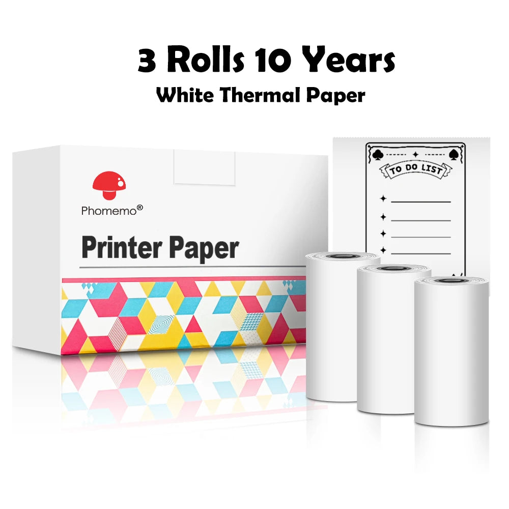 Phomemo-Portable Mini Thermal Printer, T02 Pocket Label Printer, DIY Self-adhesive Sticker Label Machine, Various Paper