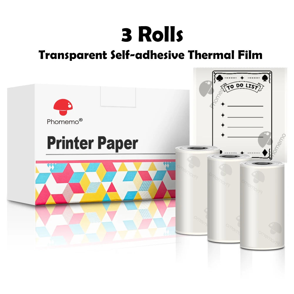 Phomemo-Portable Mini Thermal Printer, T02 Pocket Label Printer, DIY Self-adhesive Sticker Label Machine, Various Paper