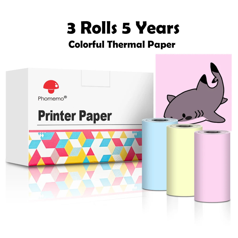 Phomemo-Portable Mini Thermal Printer, T02 Pocket Label Printer, DIY Self-adhesive Sticker Label Machine, Various Paper