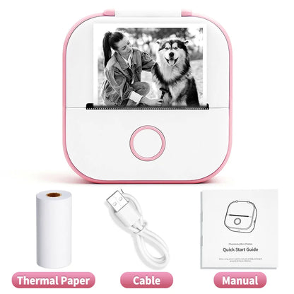 Phomemo-Portable Mini Thermal Printer, T02 Pocket Label Printer, DIY Self-adhesive Sticker Label Machine, Various Paper