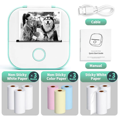 Phomemo-Portable Mini Thermal Printer, T02 Pocket Label Printer, DIY Self-adhesive Sticker Label Machine, Various Paper