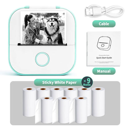 Phomemo-Portable Mini Thermal Printer, T02 Pocket Label Printer, DIY Self-adhesive Sticker Label Machine, Various Paper