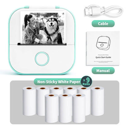 Phomemo-Portable Mini Thermal Printer, T02 Pocket Label Printer, DIY Self-adhesive Sticker Label Machine, Various Paper