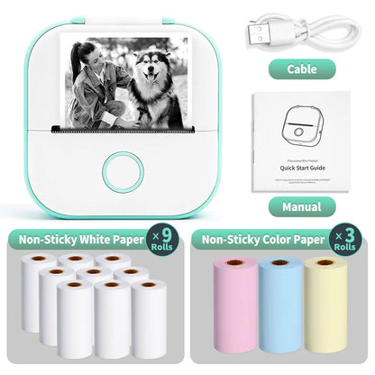 Phomemo-Portable Mini Thermal Printer, T02 Pocket Label Printer, DIY Self-adhesive Sticker Label Machine, Various Paper