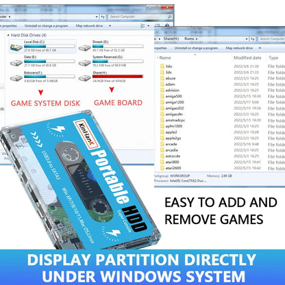 KINHANK Super Console 500G Gaming HDD 100000 Video Games 70 Emulators For DC/MAME/SS/NAOMI/PS2/PS1 Plug and Play Batocera OS