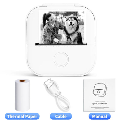 Phomemo-Portable Mini Thermal Printer, T02 Pocket Label Printer, DIY Self-adhesive Sticker Label Machine, Various Paper